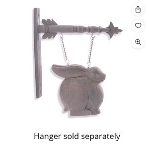 Brown rabbit arrow hanging replacement sign.